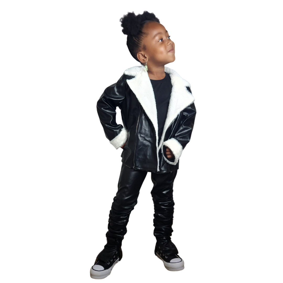 LEATHER TEDDY JACKET - LNDKIDS