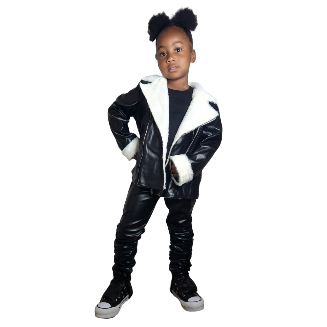 LEATHER TEDDY JACKET - LNDKIDS