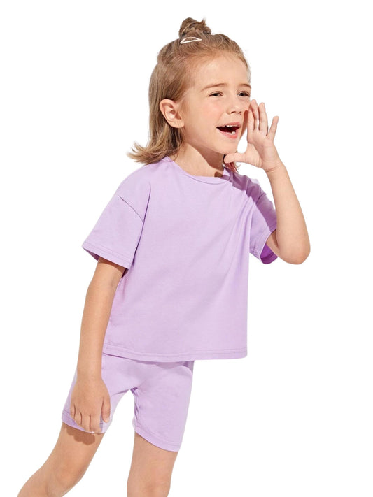 Purple Biker Short Set - LNDKIDS