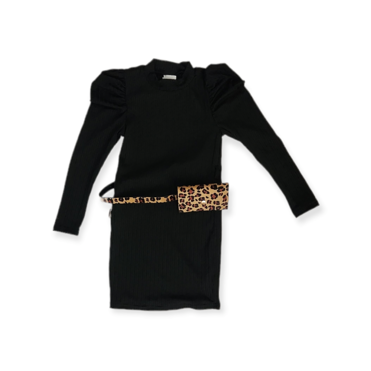 MOCK NECK LEOPARD DRESS - LNDKIDS