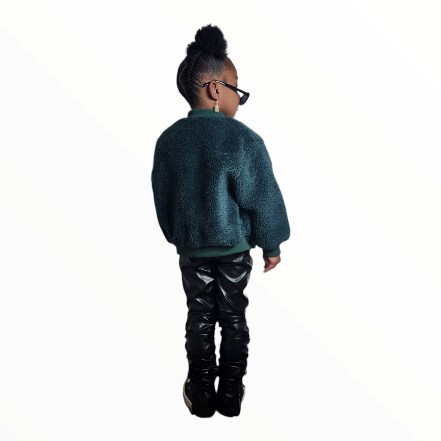 Green Teddy Bomber Jacket - LNDKIDS