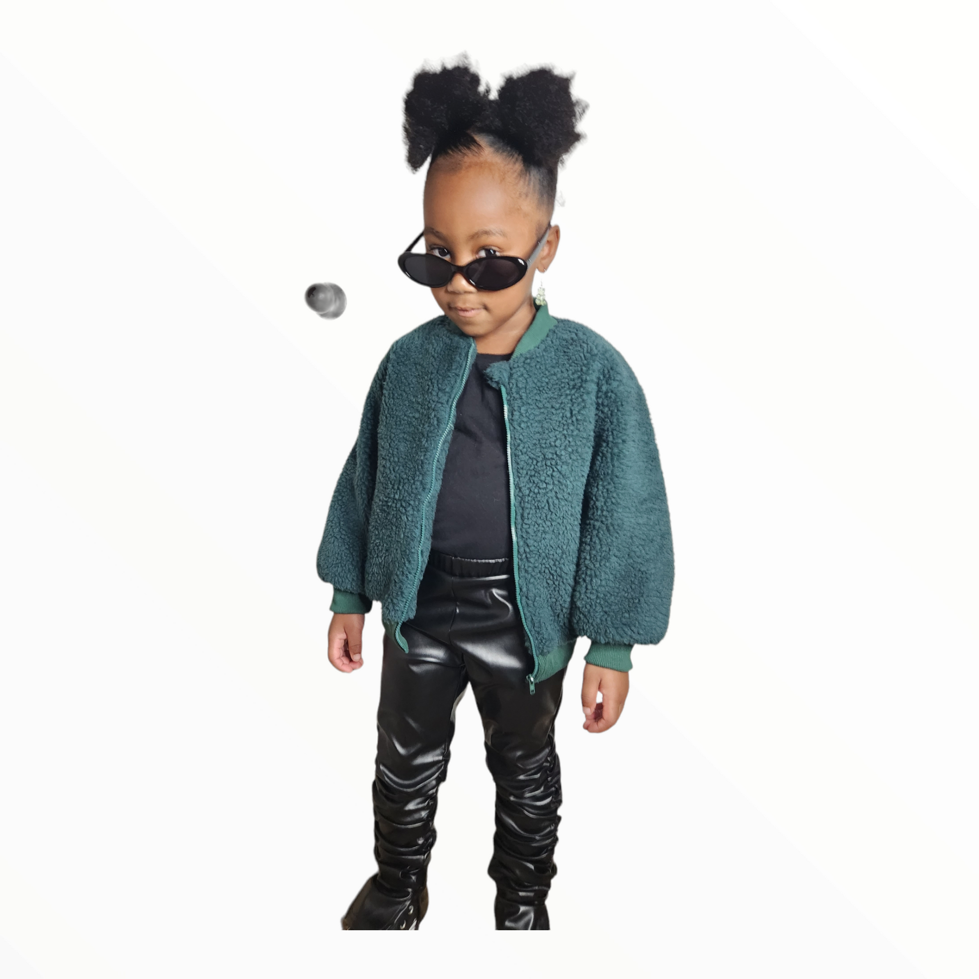 Green Teddy Bomber Jacket - LNDKIDS