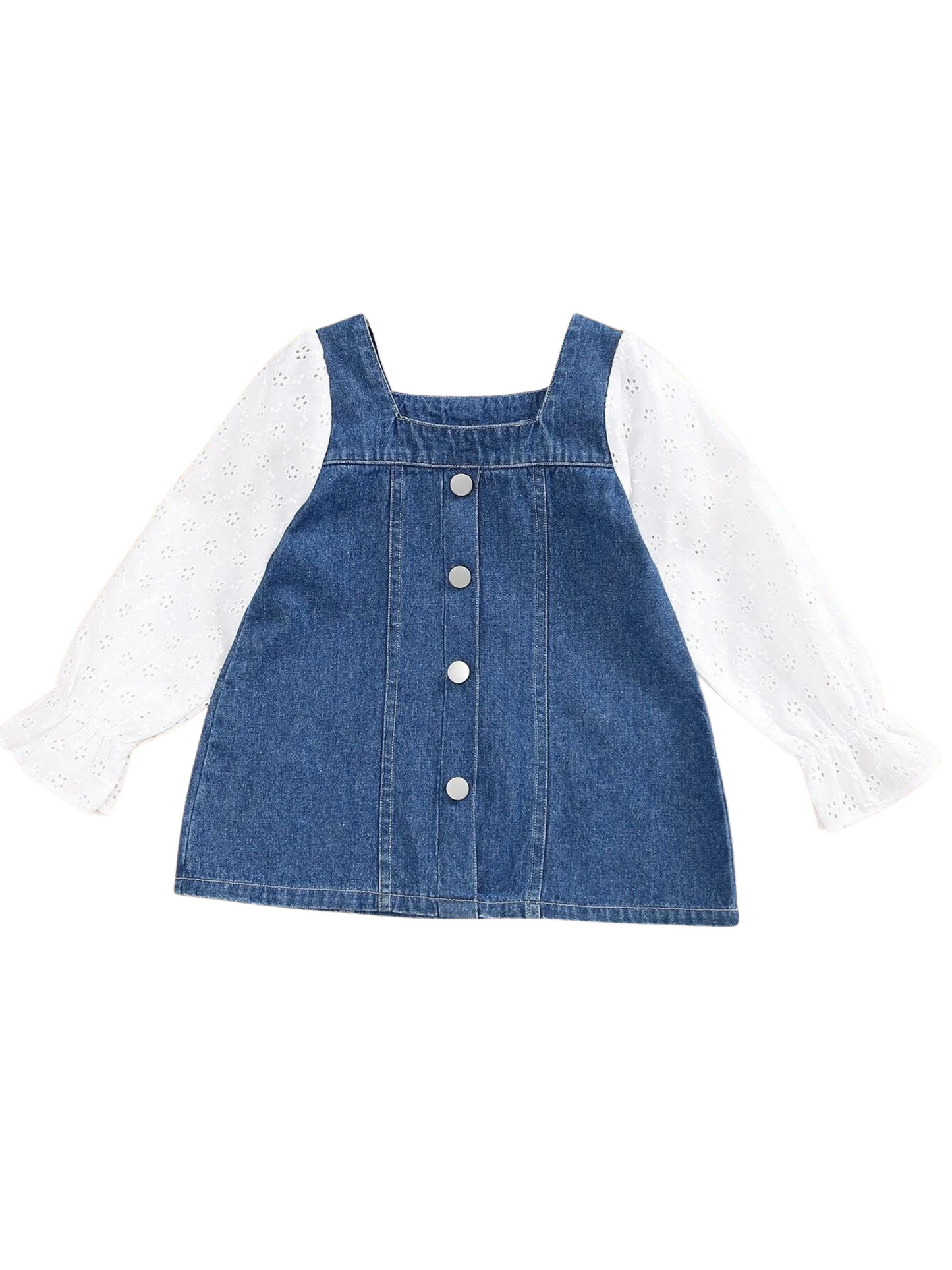 Embroidered Denim Dress - LNDKIDS