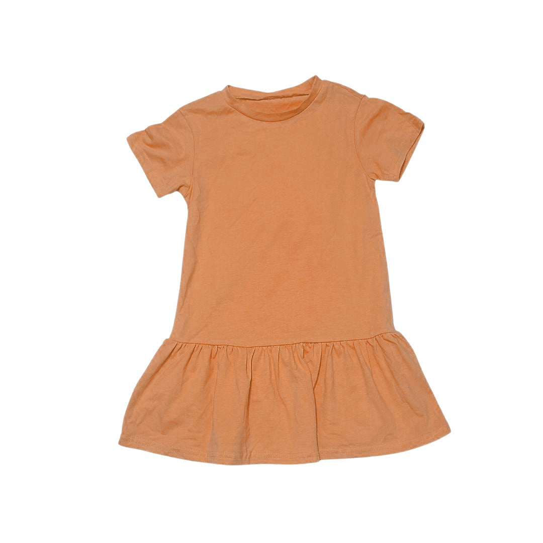 Ruffle Hem Dress- Orange - LNDKIDS